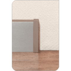 Aluminium plint recht RVS 60x15mm eindstuk rechts