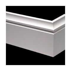 MDF Luxeplint, 140x18mm, 2.44 m1. 2x gegrond, Ral 9010.