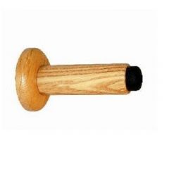 Eiken gelakte deurstopper voor aan de wand.