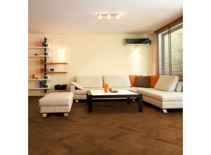 Afrormosia Visgraat vloer Inclusief Montage